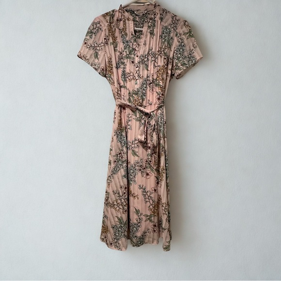 Nanette Lepore Floral Midi Dress size 6 NWT -sheer pale pink - Picture 2 of 10